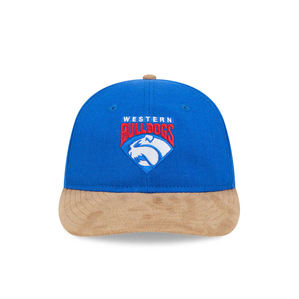 Western Bulldogs Hat - AFL 2025 Retro Contrast Suede 9Fifity Strapback Cap - New Era